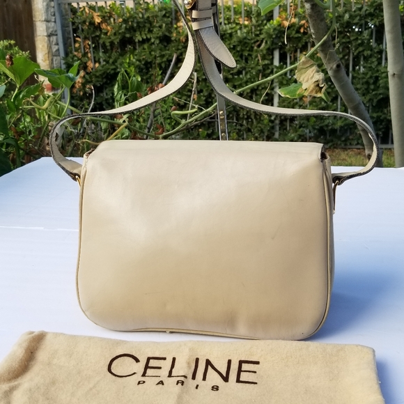 Vintage Rare CÉLINE TRIOMPHE Box Calf saddle shoulder crossbody handbag - Picture 13 of 16